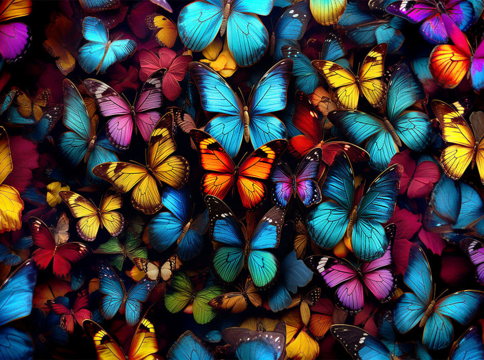 Schmetterlinge - Illustration vieler Tiere auf einem Bild - CALVENDO Foto-Puzzle'
