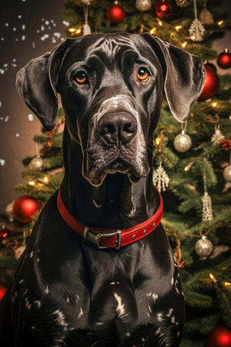 Premium Textil-Leinwand Deutsche Dogge, es weihnachtet