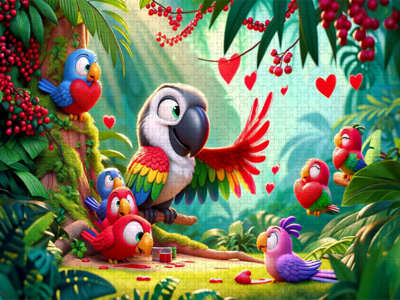 Chuchoteur de cœur de la jungle : Le perroquet charismatique - Puzzle photo CALVENDO' 
