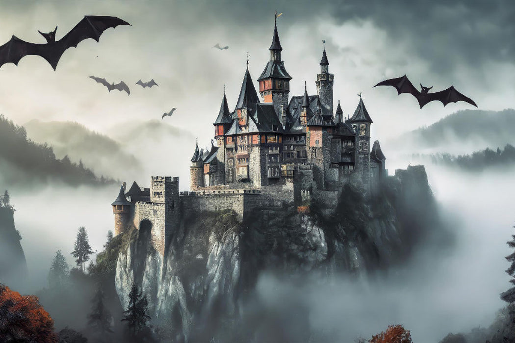 Premium Textil-Leinwand Das Schloss von Dracula in Transsilvanien