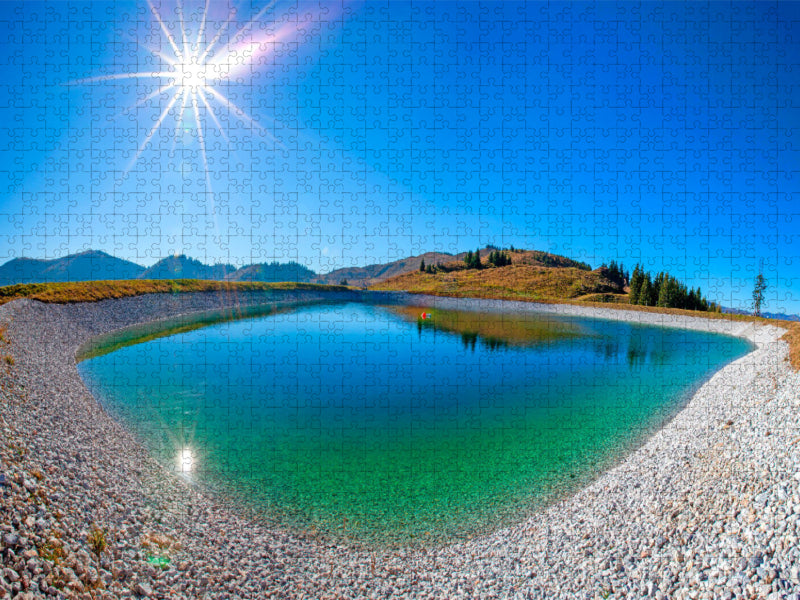 Doppelter Sonnenschein am Speicher Dachegg - CALVENDO Foto-Puzzle'