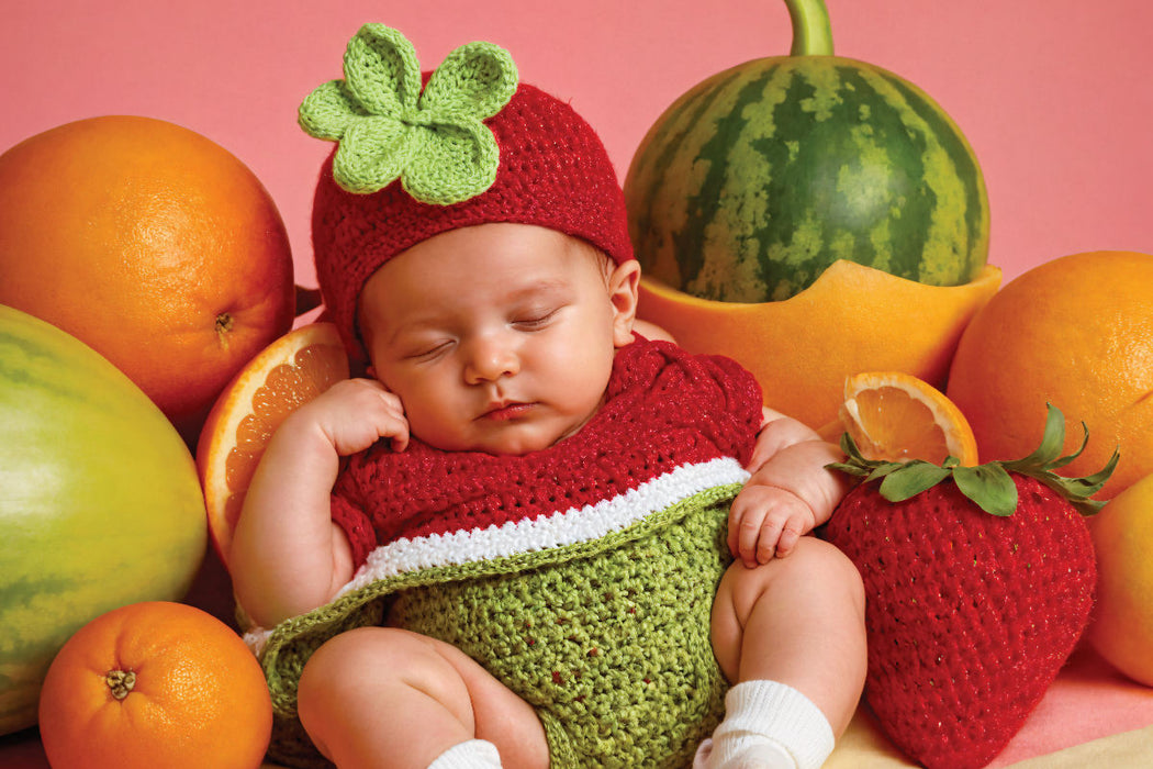 Premium Textil-Leinwand Süßes Erdbeerbaby