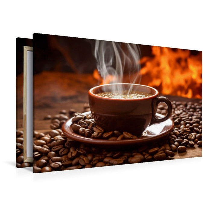 Premium Textil-Leinwand Kaffee Bar