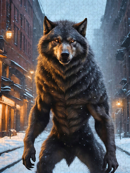 Werwolf in der kalten Neujahrsnacht - CALVENDO Foto-Puzzle'