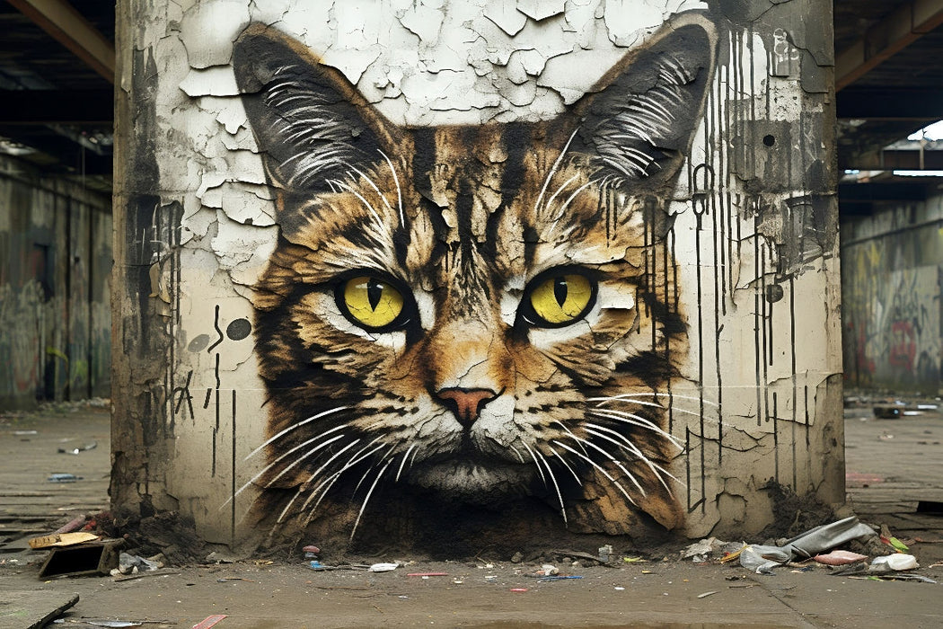 Premium Textil-Leinwand Ein Motiv aus dem Kalender "Graffiti Katzen"