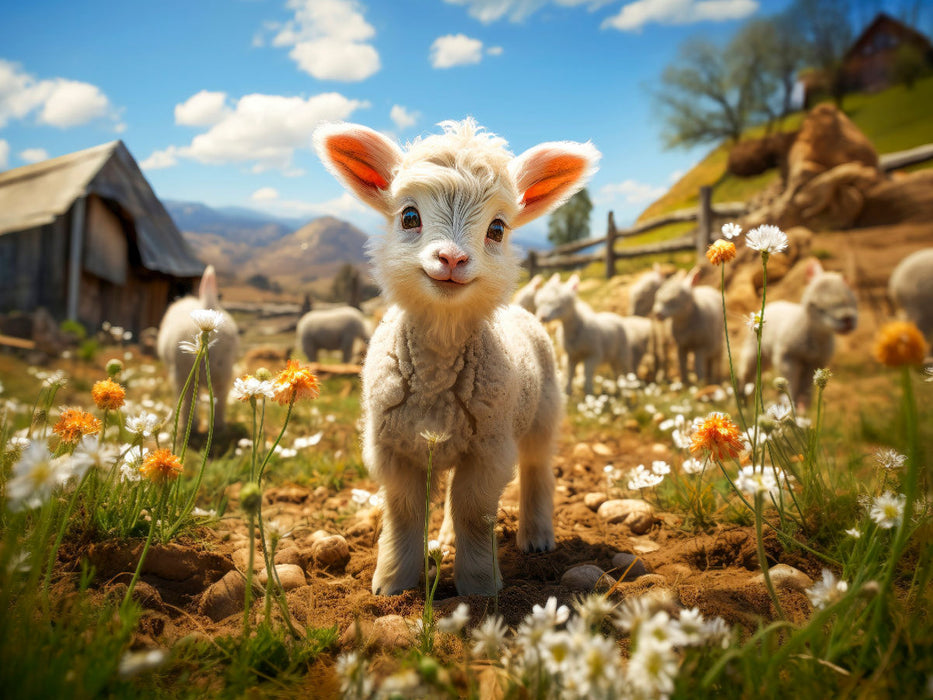 Lamm, ich bin glücklich hier - CALVENDO Foto-Puzzle'