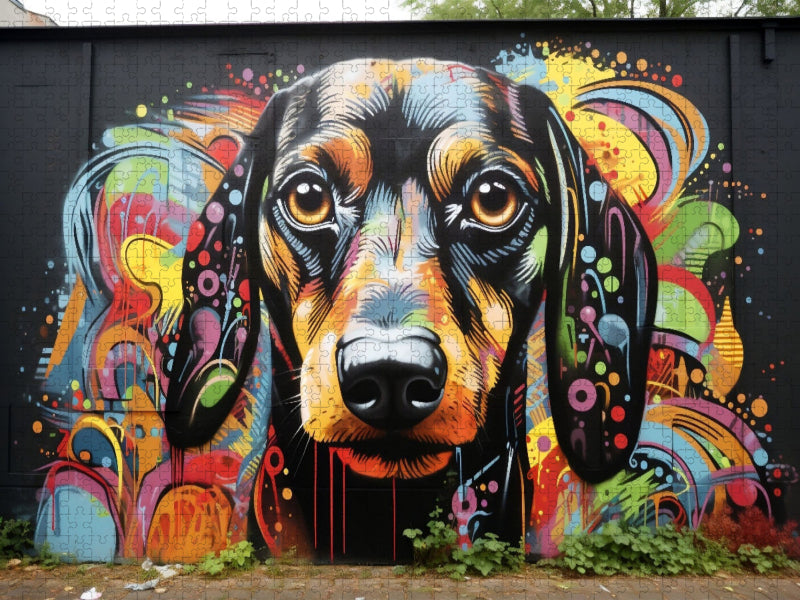 Ein Motiv aus dem Kalender "Graffiti Hunde" - CALVENDO Foto-Puzzle'
