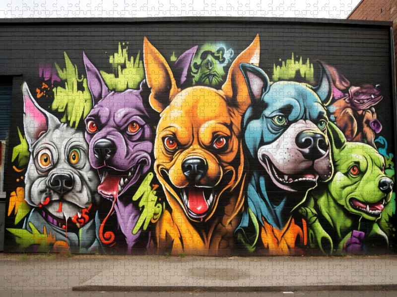 Ein Motiv aus dem Kalender "Graffiti Hunde" - CALVENDO Foto-Puzzle'