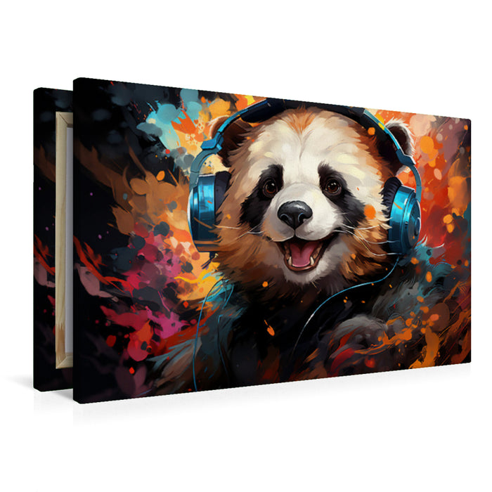 Premium Textil-Leinwand Pandasong