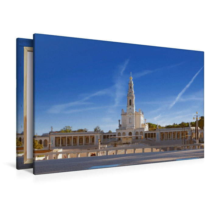 Premium Textil-Leinwand Die monumentale Rosenkranzbasilika in Fatima