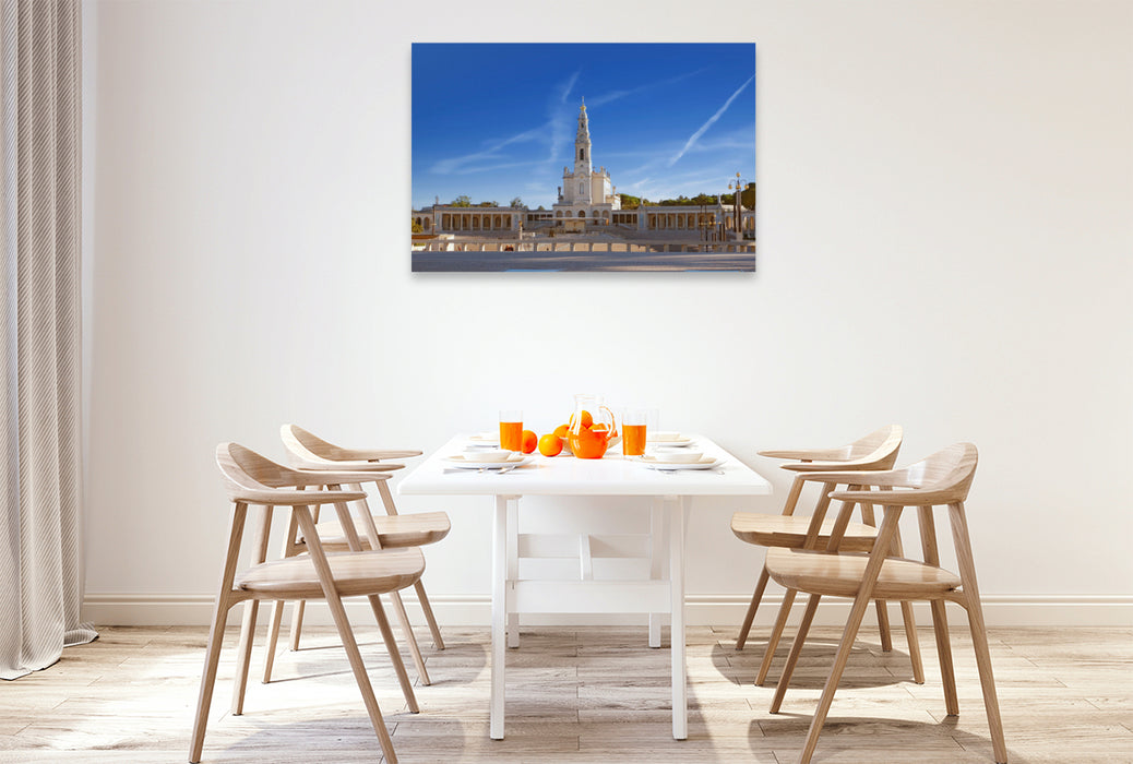 Premium Textil-Leinwand Die monumentale Rosenkranzbasilika in Fatima