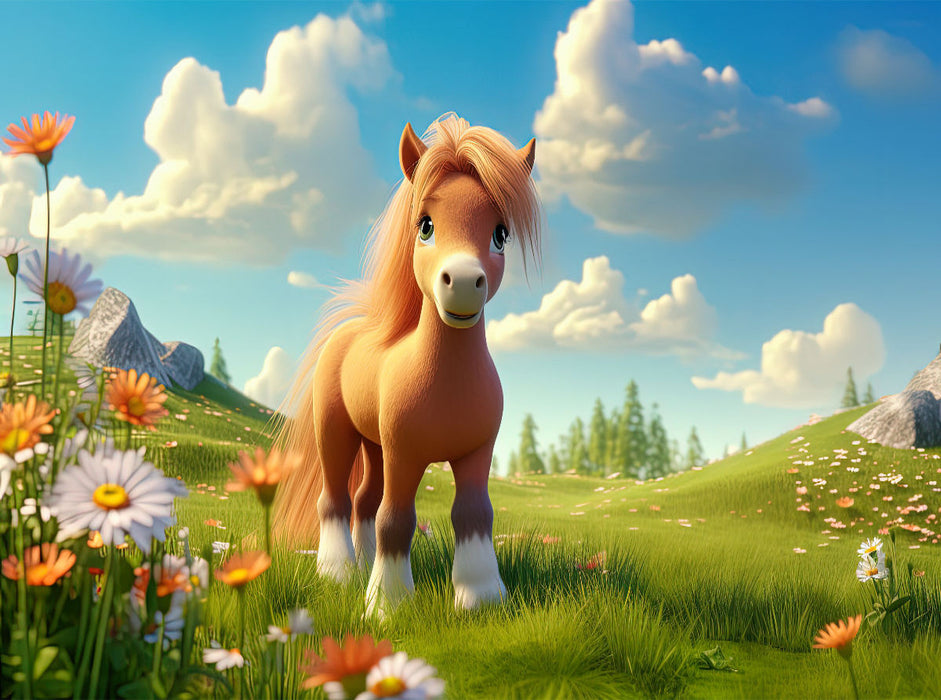 Pony Sarah auf der Frühlingswiese - CALVENDO Foto-Puzzle'