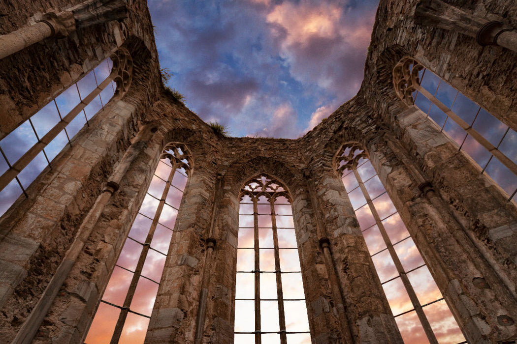 Premium Textil-Leinwand Ruine der Propsteikirche auf dem Virgilienberg in Friesach