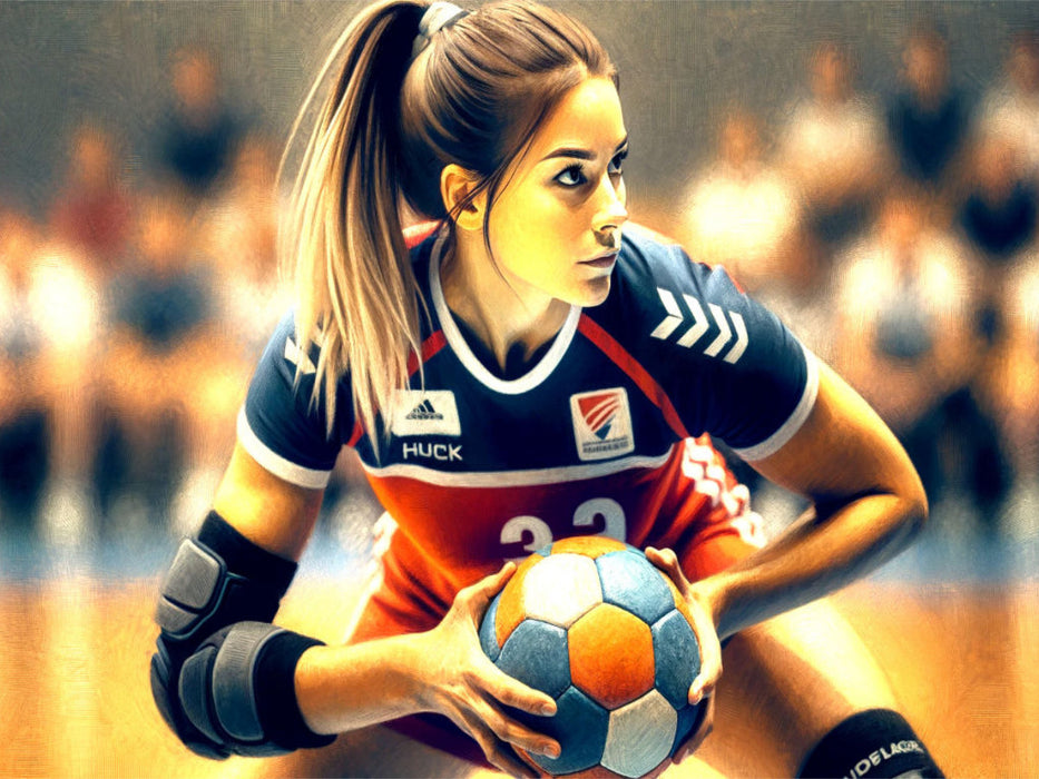 Damen Handball: Fokussierte Intensität - CALVENDO Foto-Puzzle'