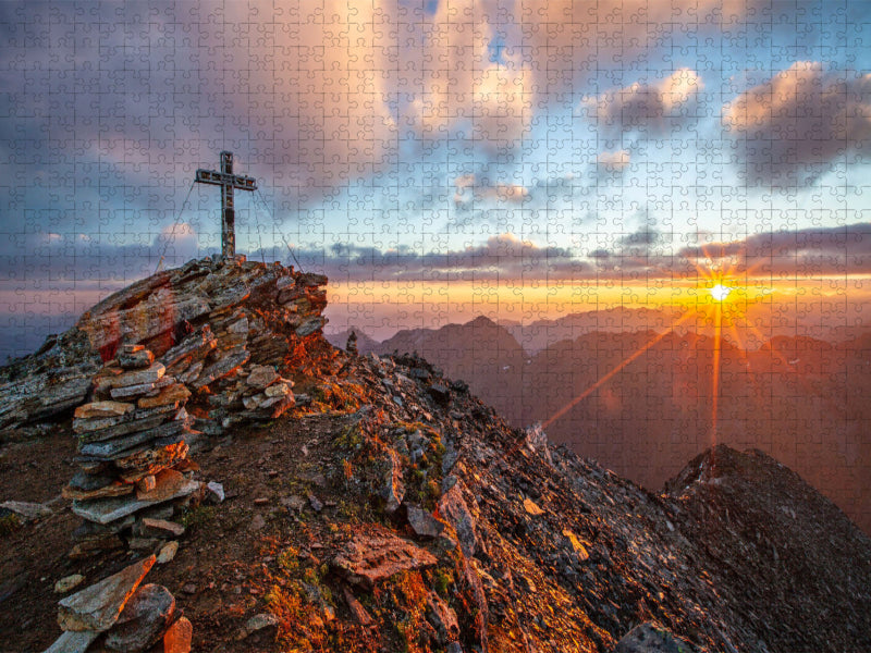 Sonnenaufgang in den Hohen Tauern - CALVENDO Foto-Puzzle'