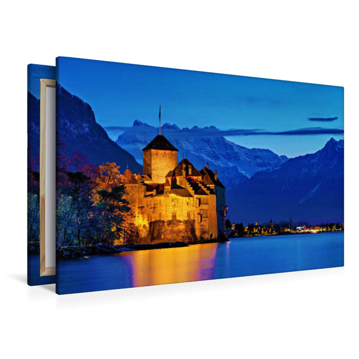 Premium Textil-Leinwand Ein Motiv aus dem Kalender Montreux - ein Juwel am Ufer des Genfersees