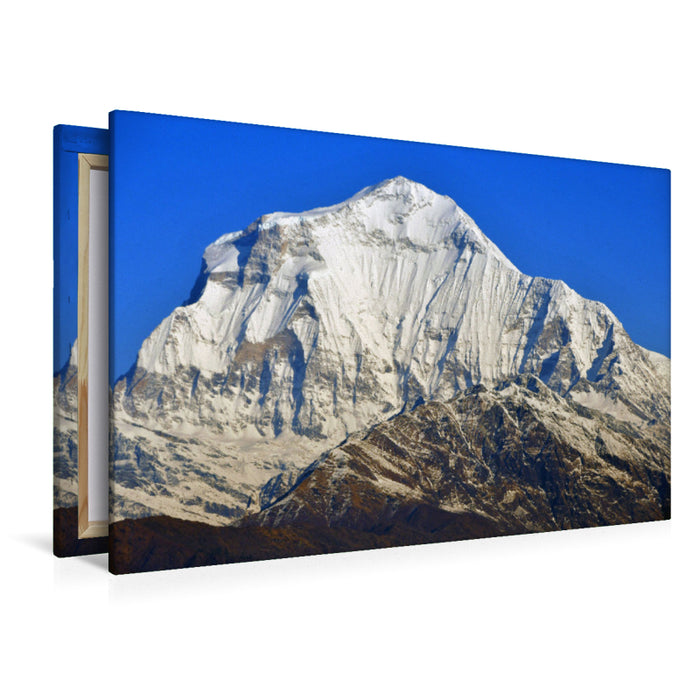 Premium Textil-Leinwand Blick vom Poon Hill (3210 m) auf den Himalayariesen Dhaulagiri (8167 m)
