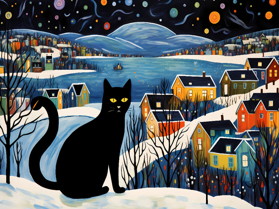 Chat en hiver - Puzzle photo CALVENDO' 