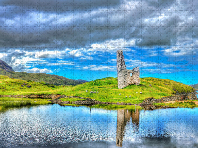 Ardvreck Castle in den schottischen Highlands am Loch Assynt - CALVENDO Foto-Puzzle'