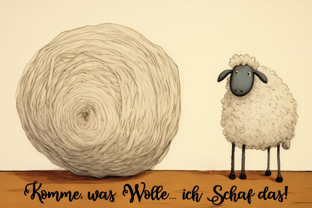Premium Textil-Leinwand Wollschaf