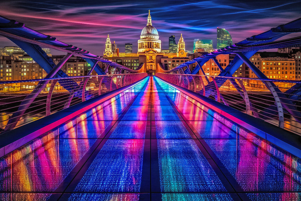 Premium Textil-Leinwand Millennium Bridge, London