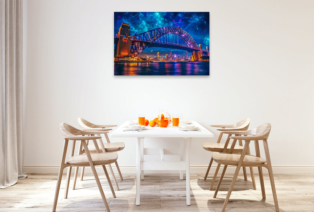 Premium Textil-Leinwand Habour Bridge, Sydney