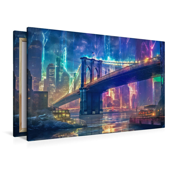 Premium Textil-Leinwand Brooklyn Bridge, New York City