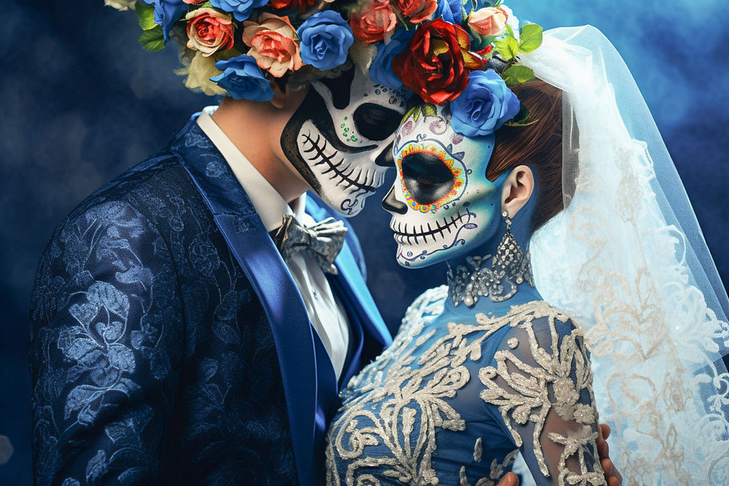 Premium Textil-Leinwand Ein Motiv aus dem Kalender Dia de los Muertos - Feier des Lebens und des Todes