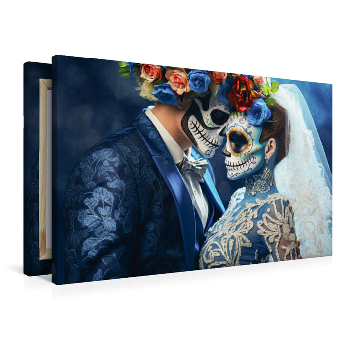 Premium Textil-Leinwand Ein Motiv aus dem Kalender Dia de los Muertos - Feier des Lebens und des Todes