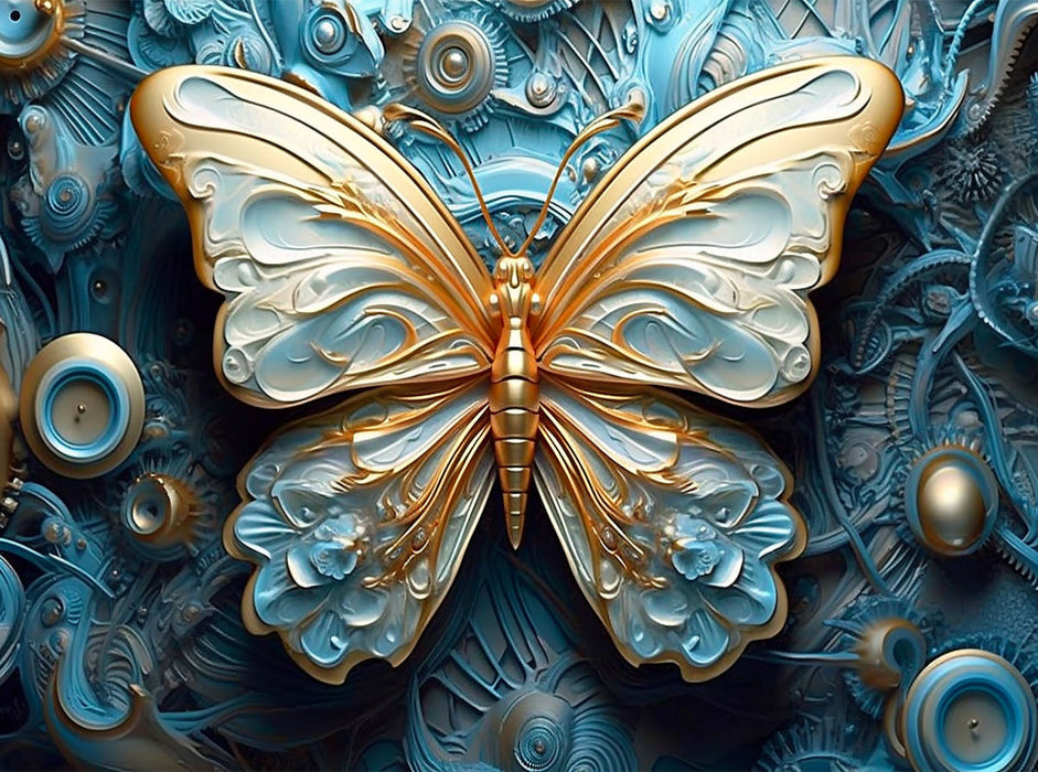 Conception mécanique d'un papillon - Steampunk - CALVENDO Photo Puzzle' 
