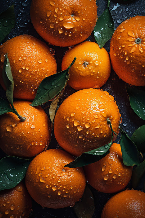 Premium Textil-Leinwand Orangen