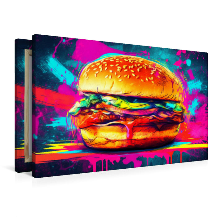 Premium Textil-Leinwand Hamburger