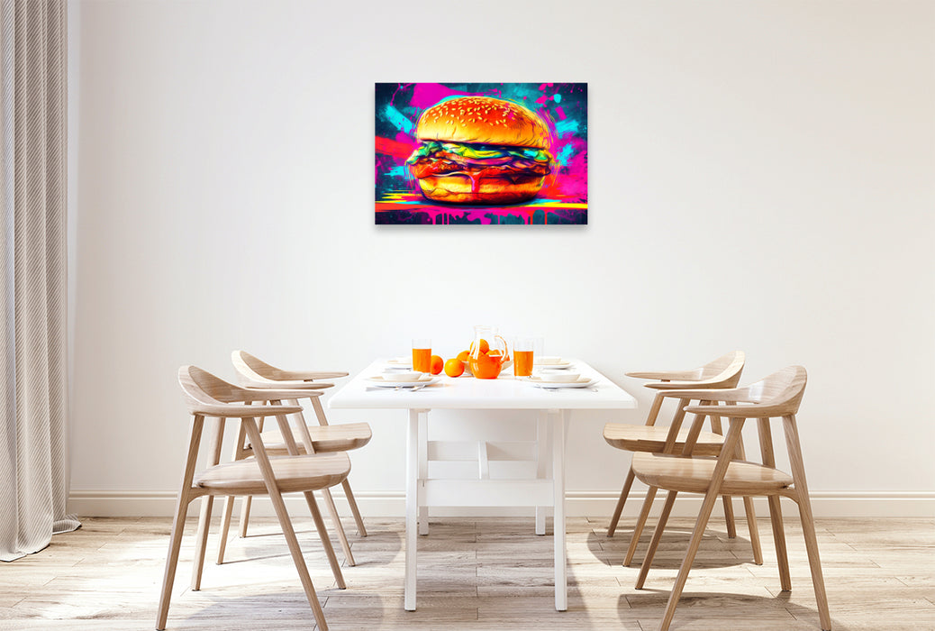 Premium Textil-Leinwand Hamburger