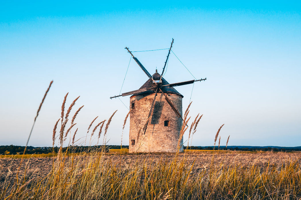 Premium Textil-Leinwand Windmühlen in einer Ländlichen Umgebung, aus Tési in Ungarn