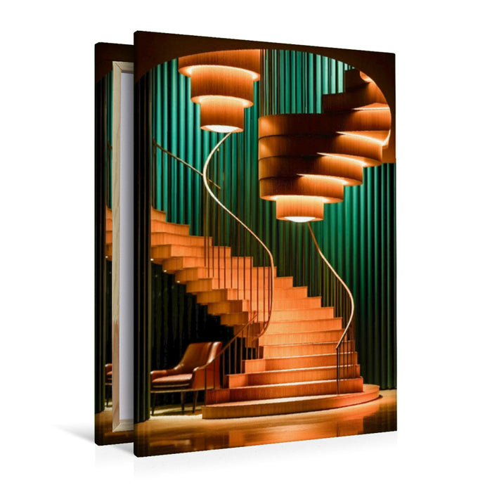 Premium Textil-Leinwand Treppenhäuser - klare Formen