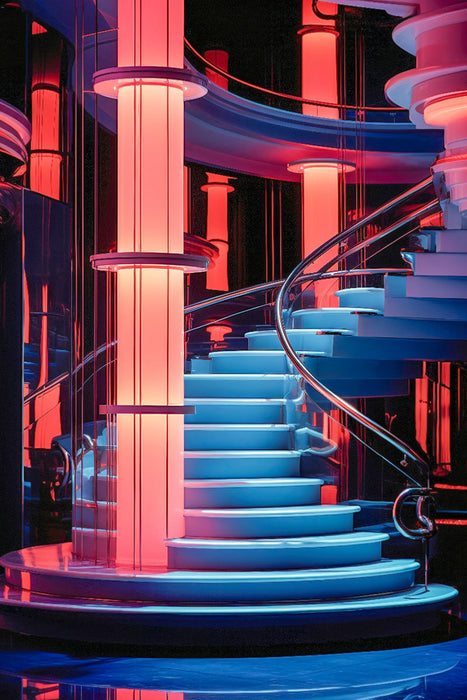 Premium Textil-Leinwand Treppenhäuser - perfekte Treppenform trifft exquisites Lichtdesign