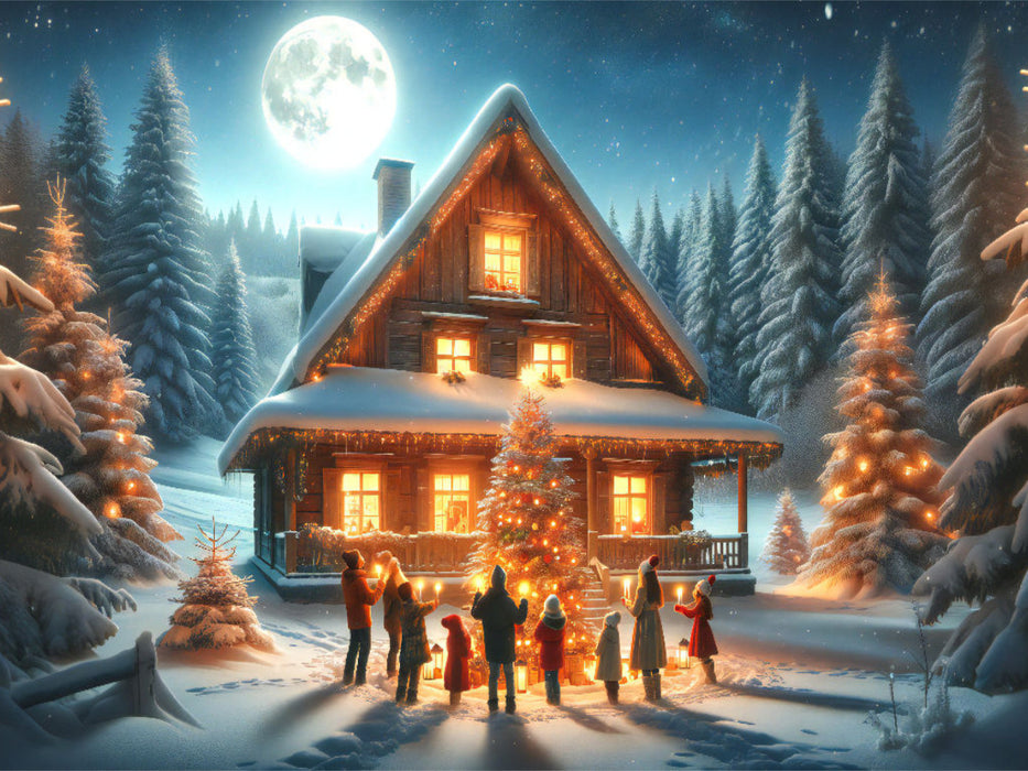 Zusammenkunft am Weihnachtsbaum - Weihnachtliche Familienzeit - CALVENDO Foto-Puzzle'