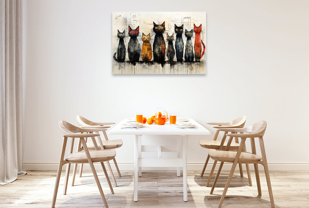 Premium Textil-Leinwand Cats