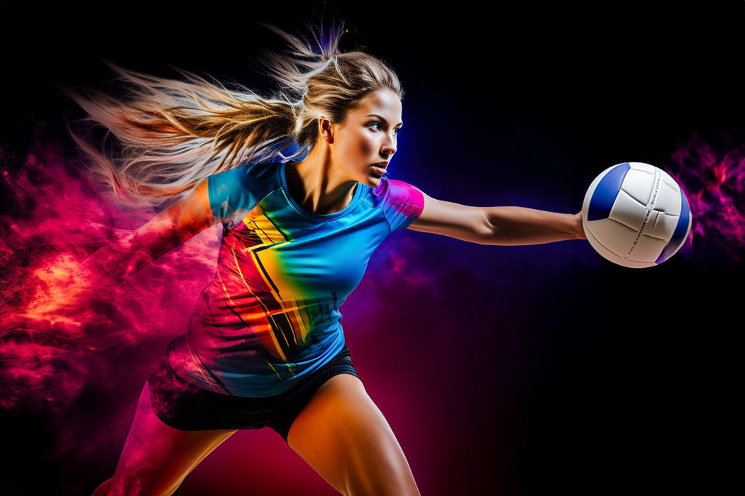 Premium Textil-Leinwand Ein Motiv aus dem Kalender Volleyball und Motivation