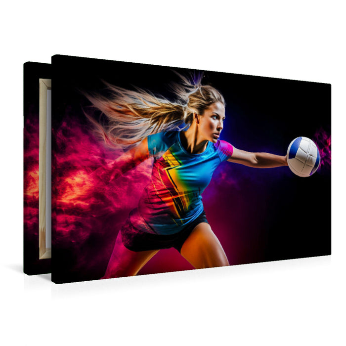 Premium Textil-Leinwand Ein Motiv aus dem Kalender Volleyball und Motivation