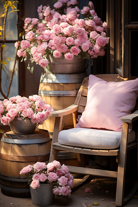 Premium Textil-Leinwand Rosa Blütentraum