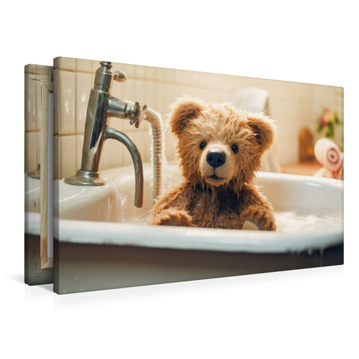 Premium Textil-Leinwand Ein Motiv aus dem Kalender Teddybär und seine Abenteuer