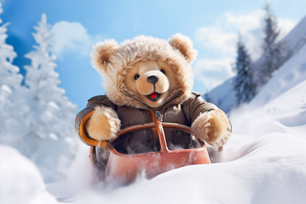 Premium Textil-Leinwand Ein Motiv aus dem Kalender Teddybär und seine Abenteuer