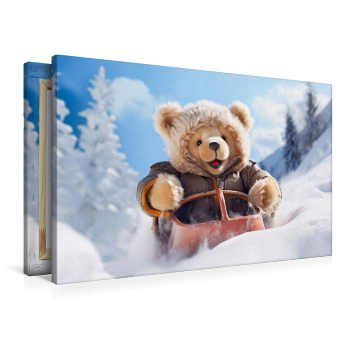 Premium Textil-Leinwand Ein Motiv aus dem Kalender Teddybär und seine Abenteuer