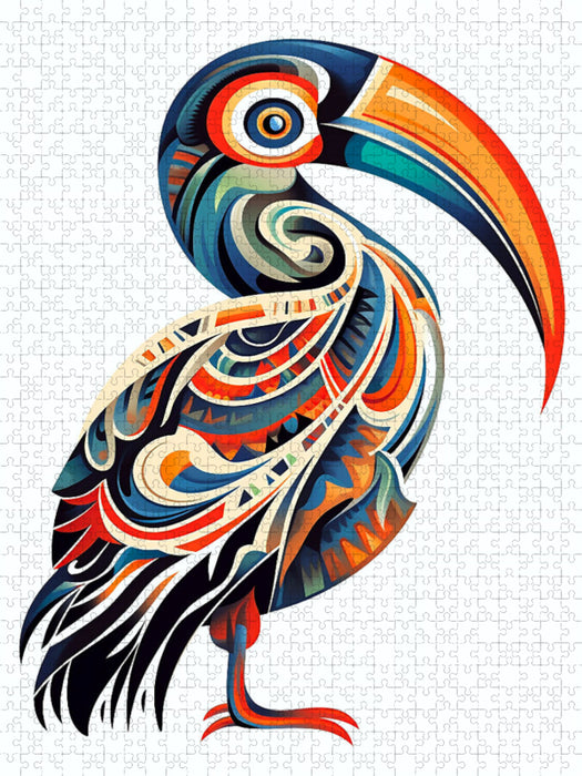 Pelikan im Tattoo Design - CALVENDO Foto-Puzzle'