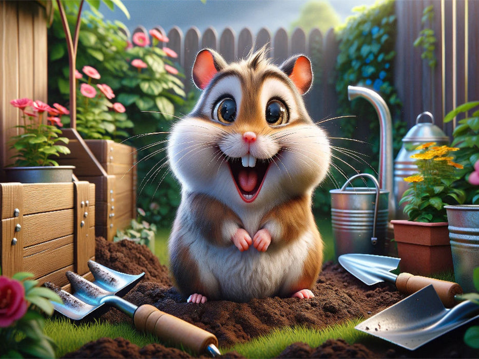 Der Gärtner-Hamster und sein fröhliches Gartenparadies - CALVENDO Foto-Puzzle'