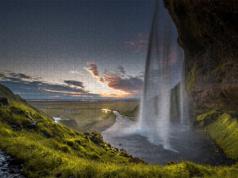 Seljalandsfoss Wasserfall - CALVENDO Foto-Puzzle'