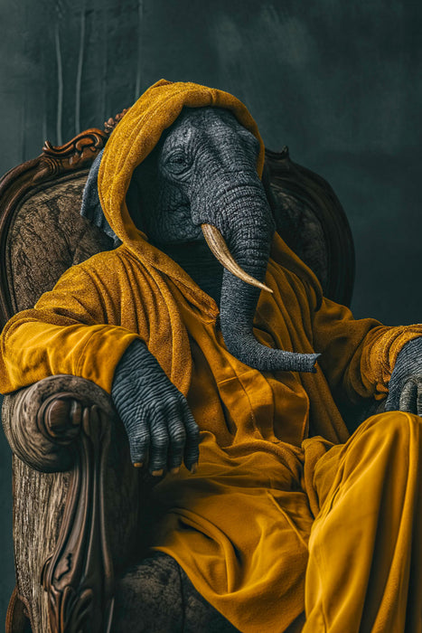Premium Textil-Leinwand Elefant elegant