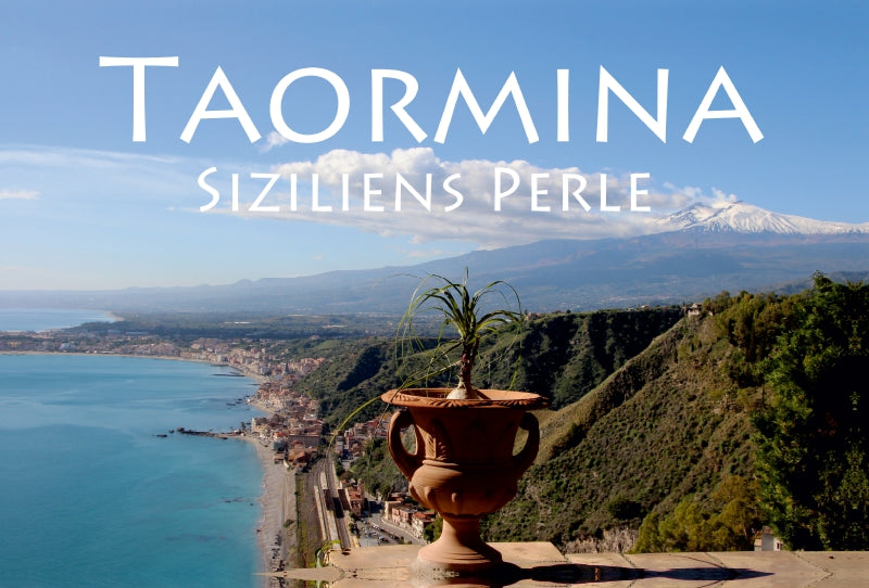Premium Textil-Leinwand Premium Textil-Leinwand 120 cm x 80 cm quer Ein Motiv aus dem Kalender Taormina Siziliens Perle