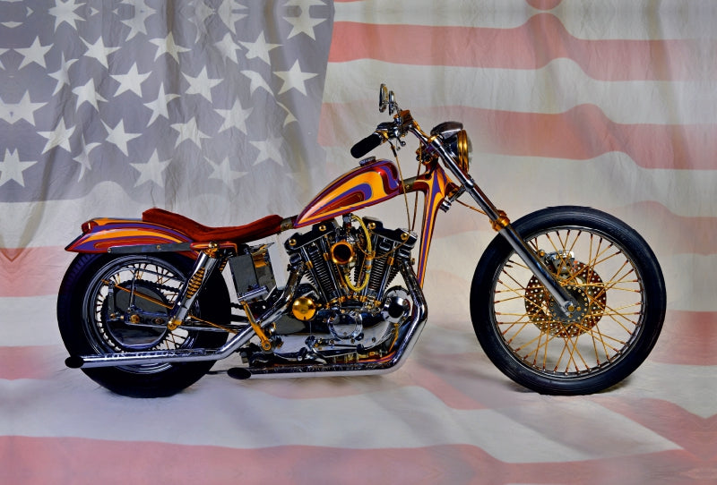 Premium Textil-Leinwand Premium Textil-Leinwand 120 cm x 80 cm quer Ein Motiv aus dem Kalender Harley Classic Chopper